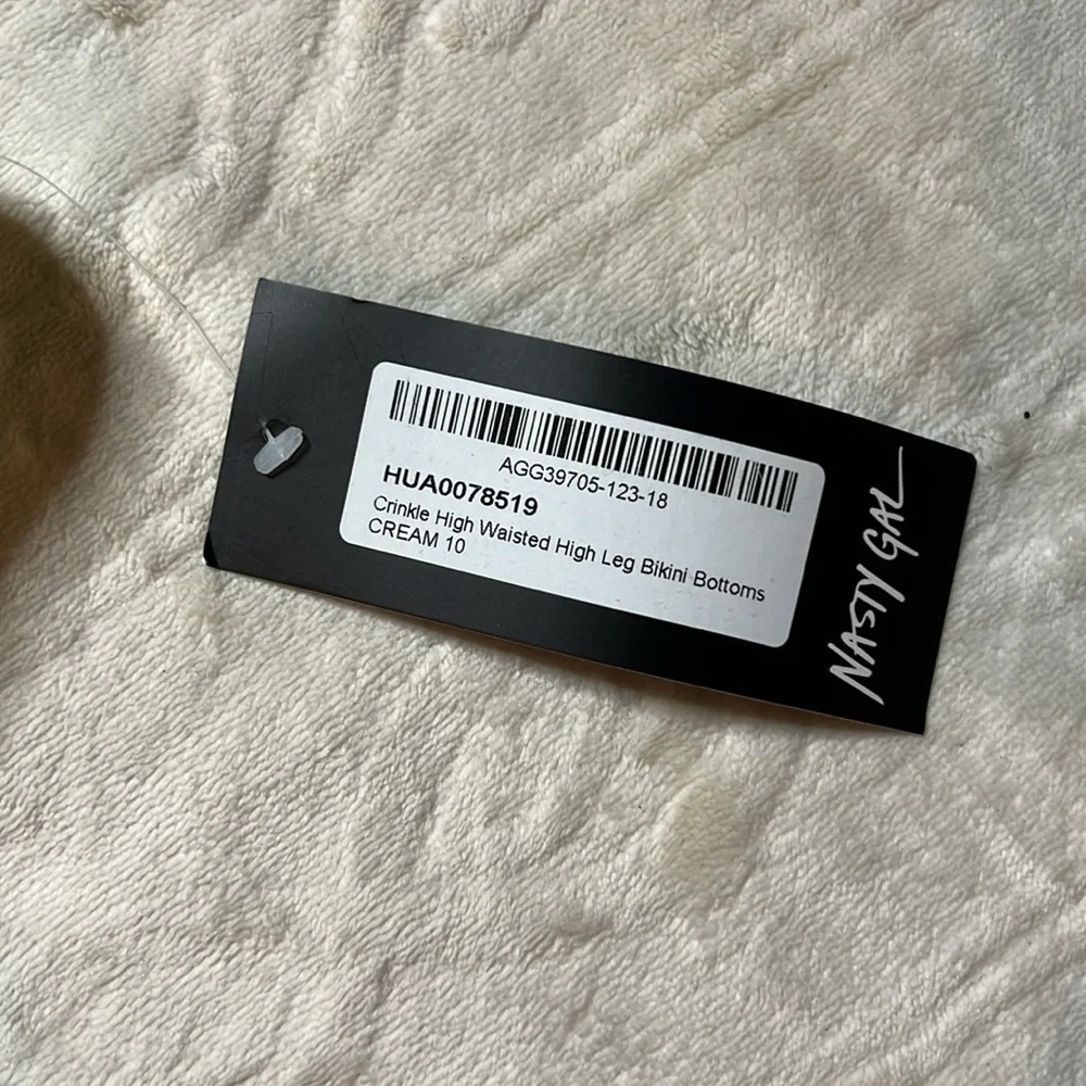 NastyGal Crinkle High Leg Bikini‎ Bottoms size US6